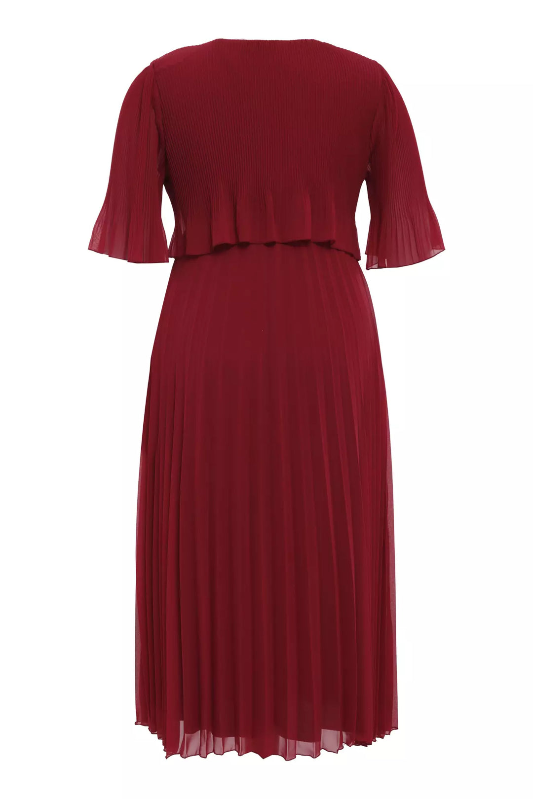 FRV Maroon plus size chiffon short sleeve midi dress - Nijmegen