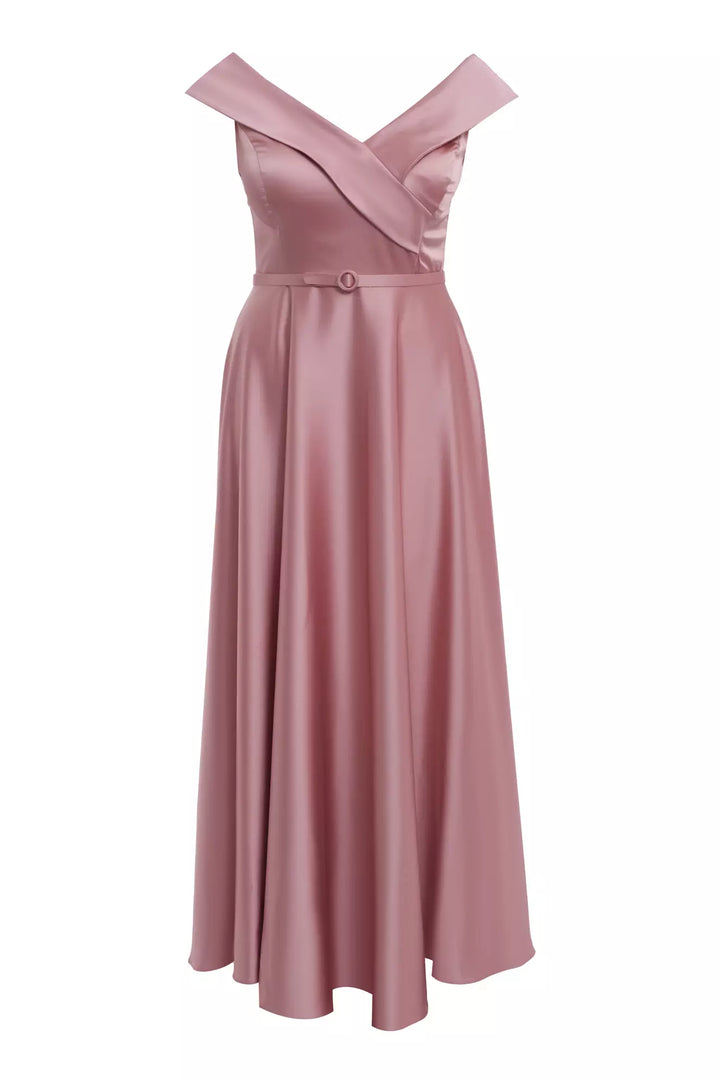 FRV Blush plus size satin sleeveless maxi dress - Apple Valley