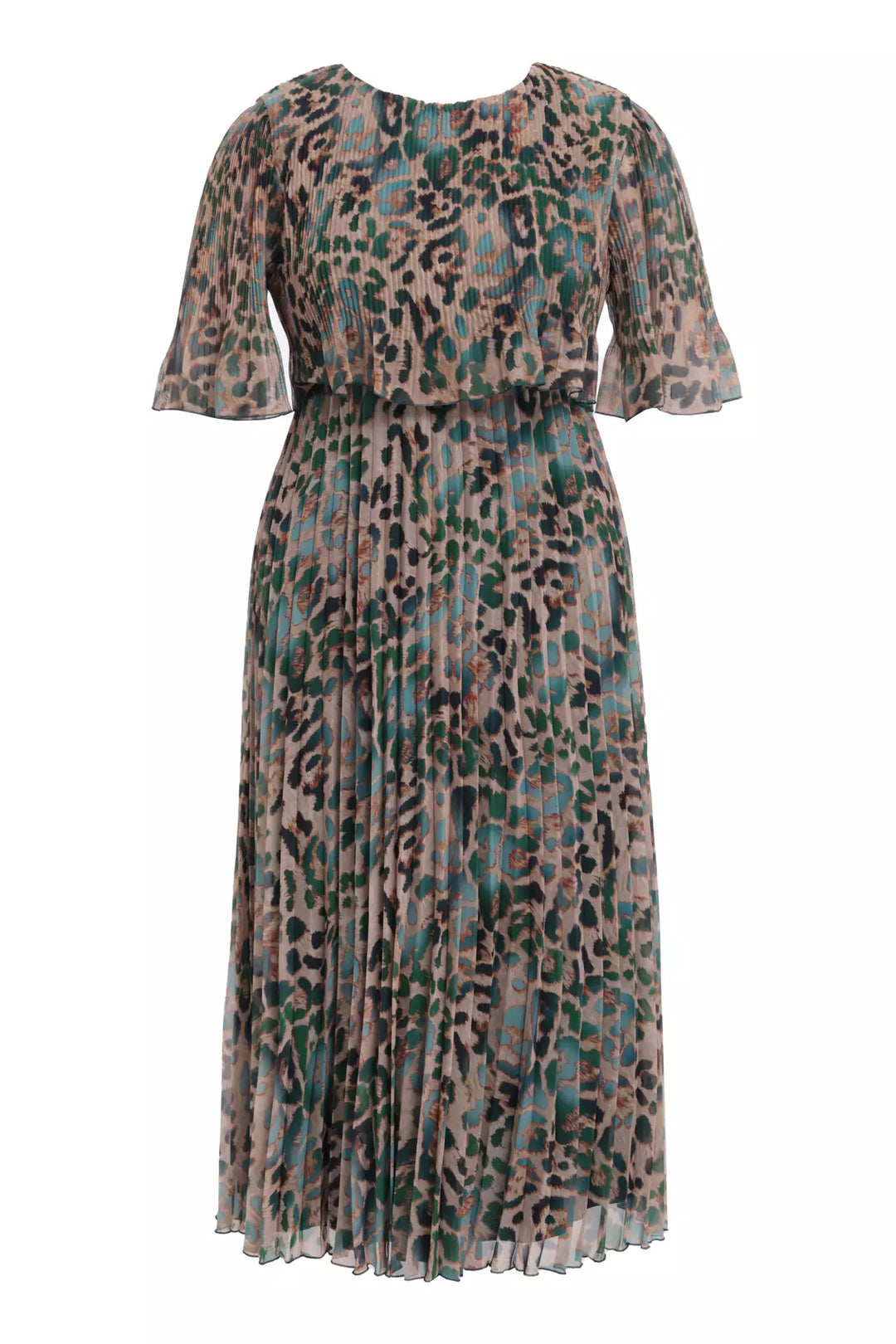 FRV Printed plus size chiffon short sleeve midi dress - Ogden