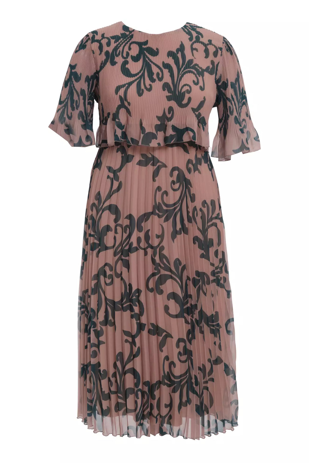 FRV Printed plus size chiffon short sleeve midi dress - Borken