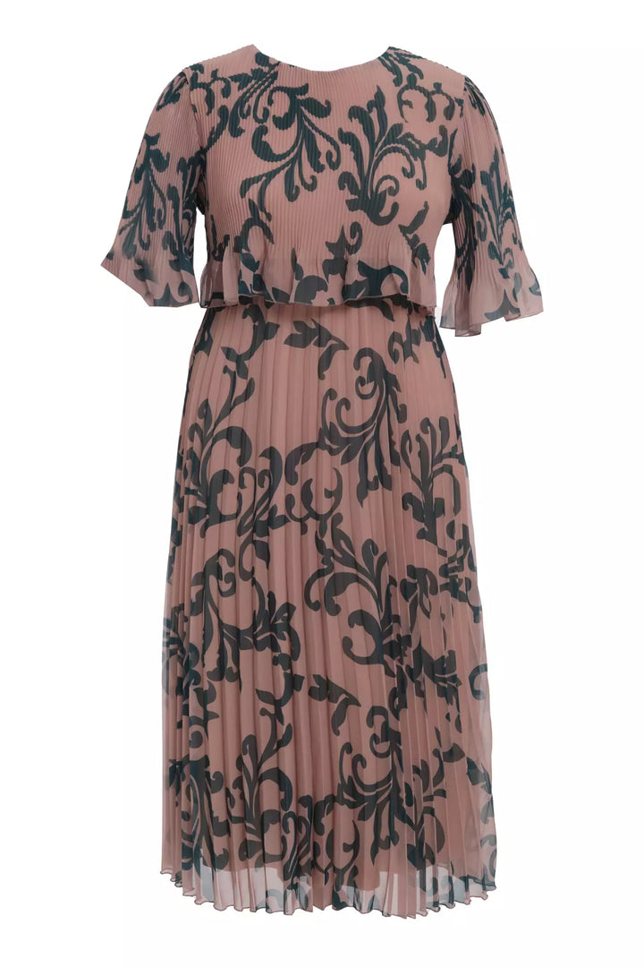 FRV Printed plus size chiffon short sleeve midi dress - Borken