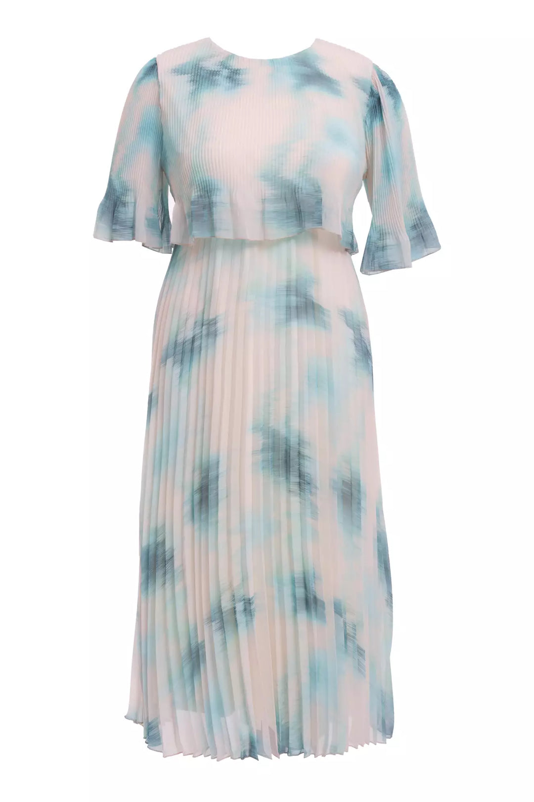 FRV Printed plus size chiffon short sleeve midi dress - Tlalixcoyan