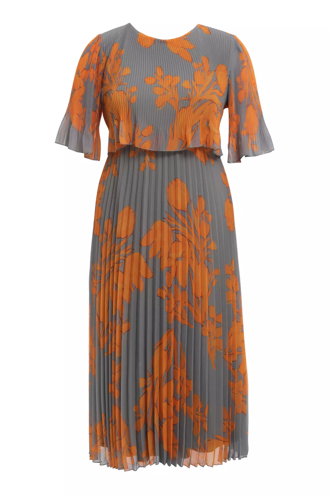 FRV Printed plus size chiffon short sleeve midi dress - Lawrence