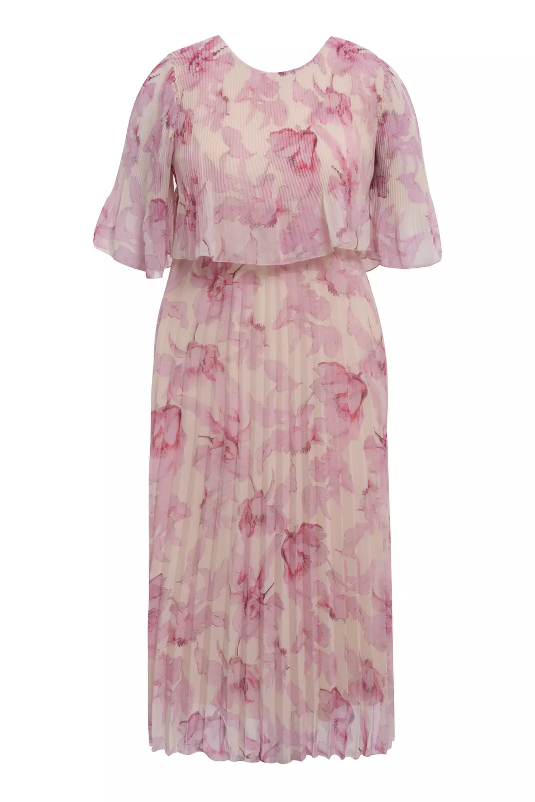 FRV Printed plus size chiffon short sleeve midi dress - Marcianise