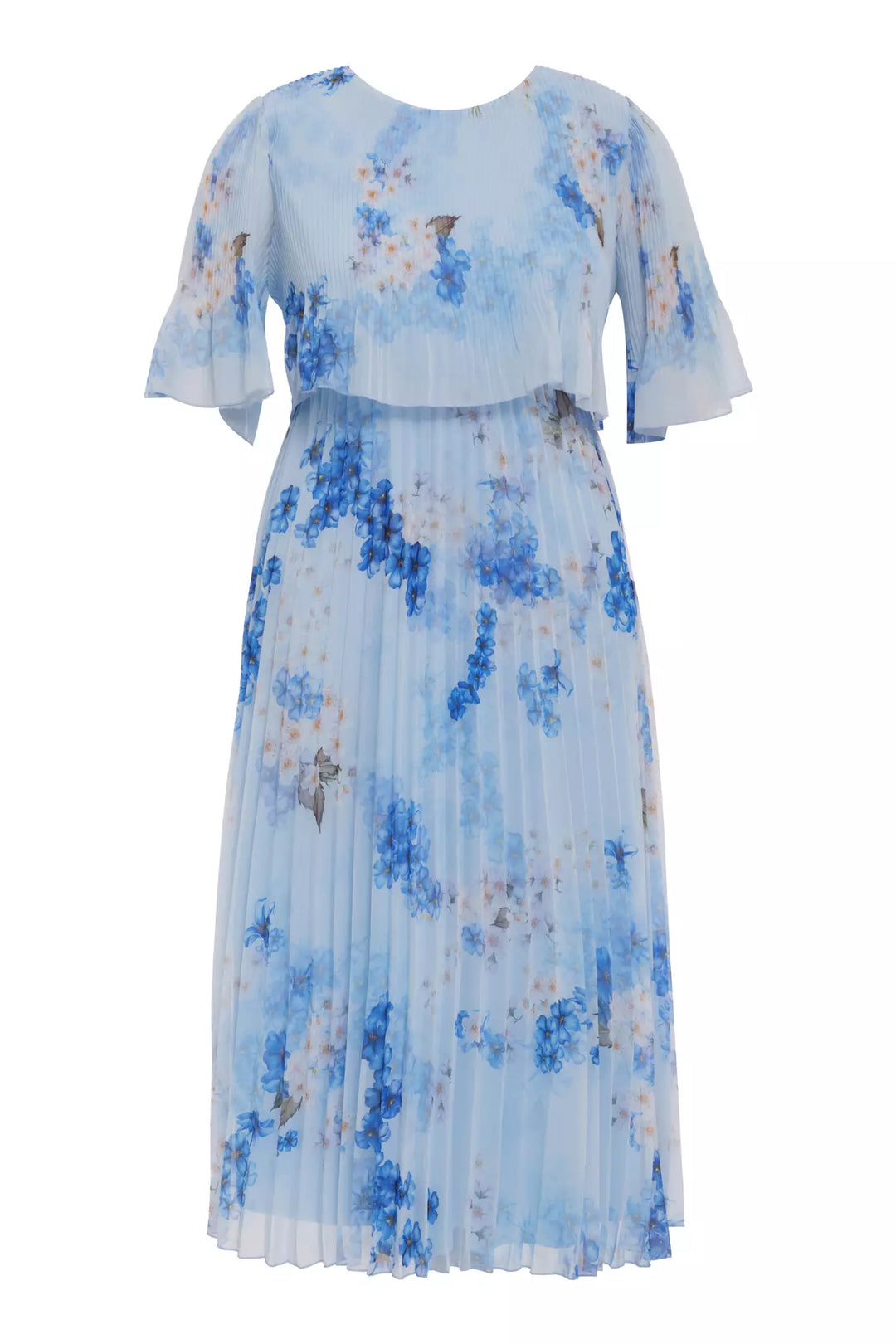 FRV Printed plus size chiffon short sleeve midi dress - Miranda de Ebro