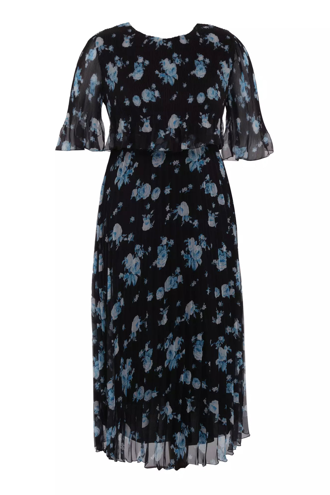 FRV Printed plus size chiffon short sleeve midi dress - Tours