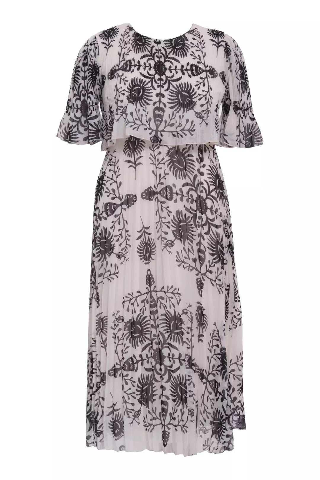 FRV Printed plus size chiffon short sleeve midi dress - Longview