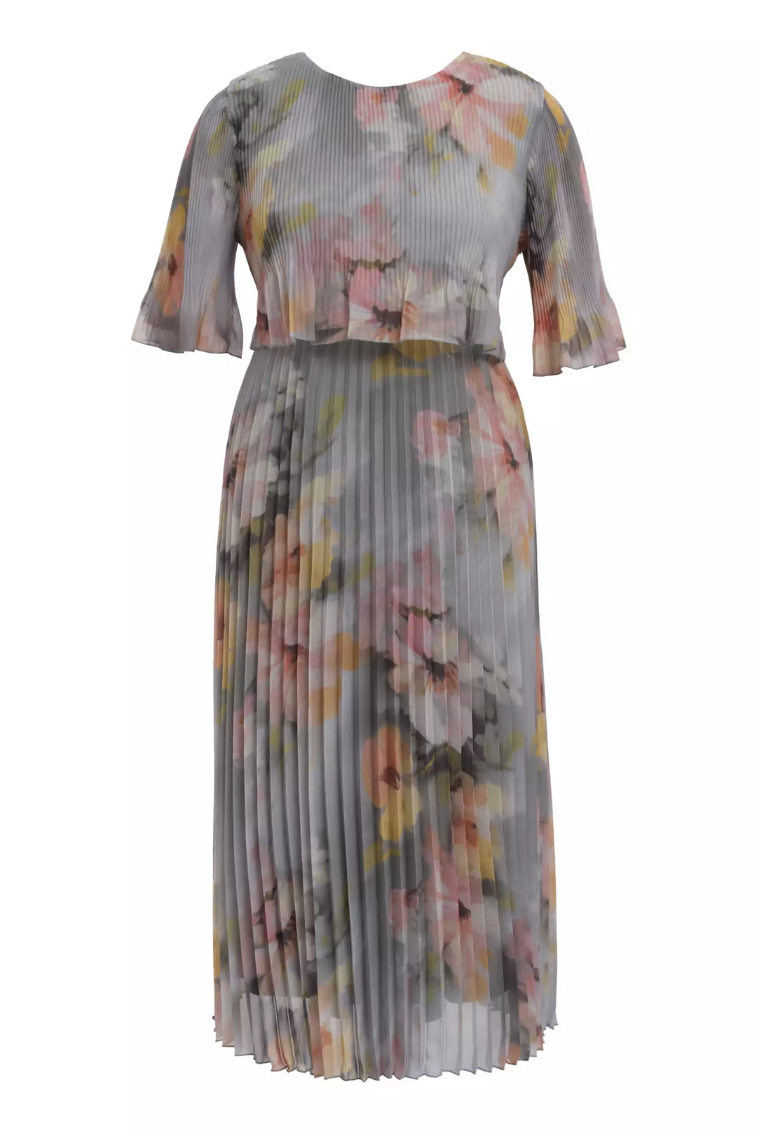 FRV Printed plus size chiffon short sleeve midi dress - Mérignac