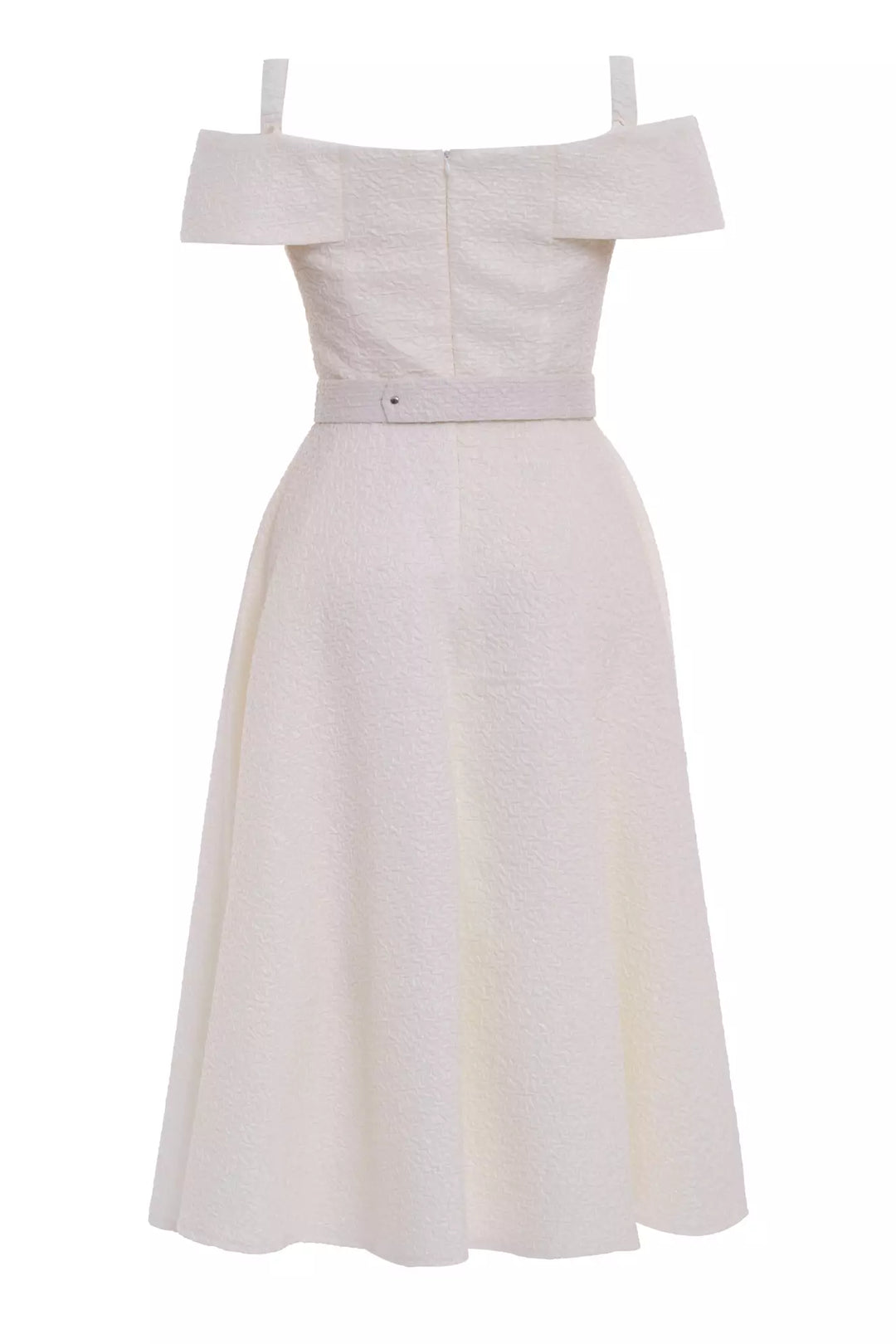 FRV White plus size jakar sleeveless midi dress - Waregem
