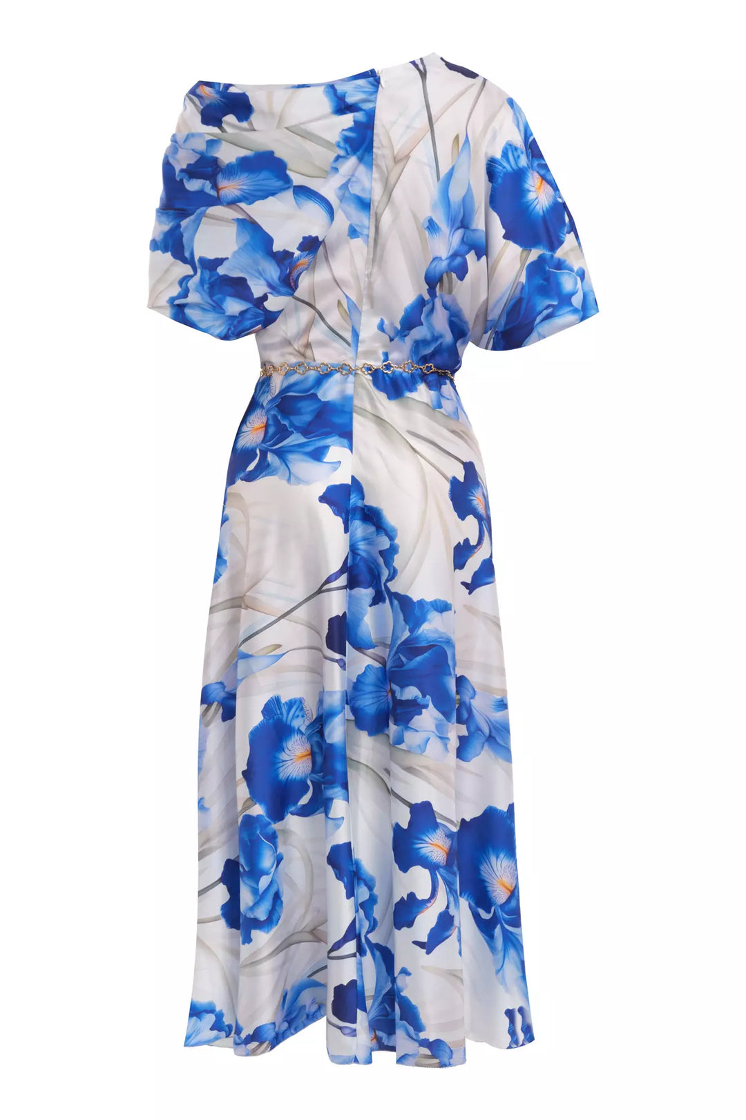FRV Printed satin short sleeve midi dress - Ourense