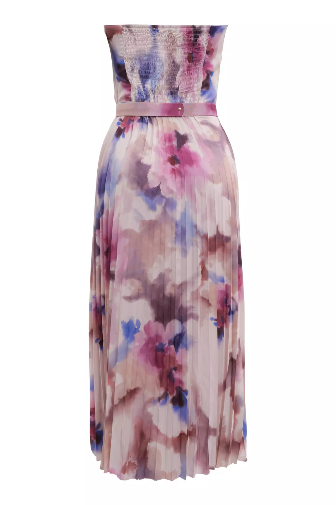 FRV Printed satin strapless midi dress - Viersen