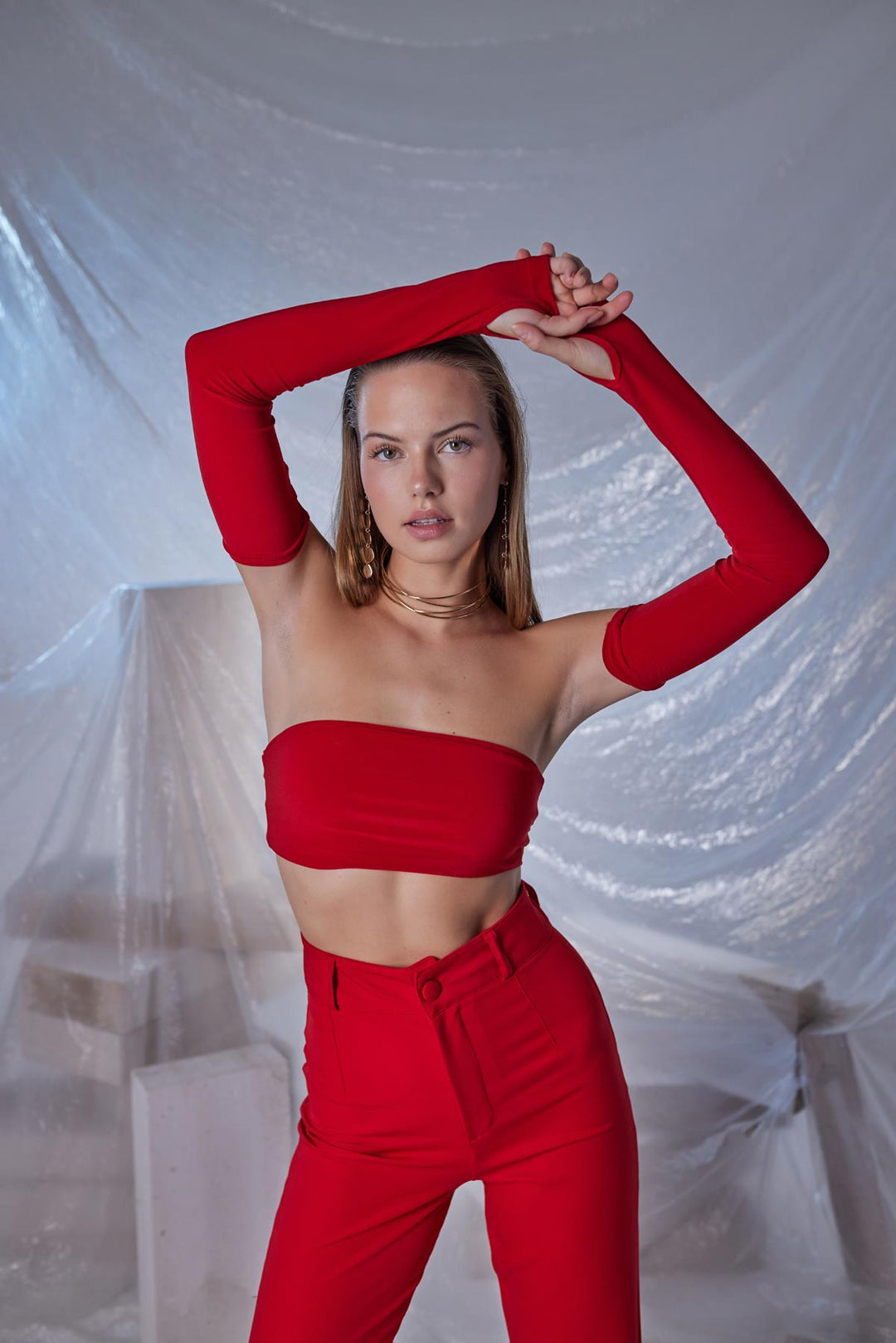 HLLY Women Black Blouse Red - Poole