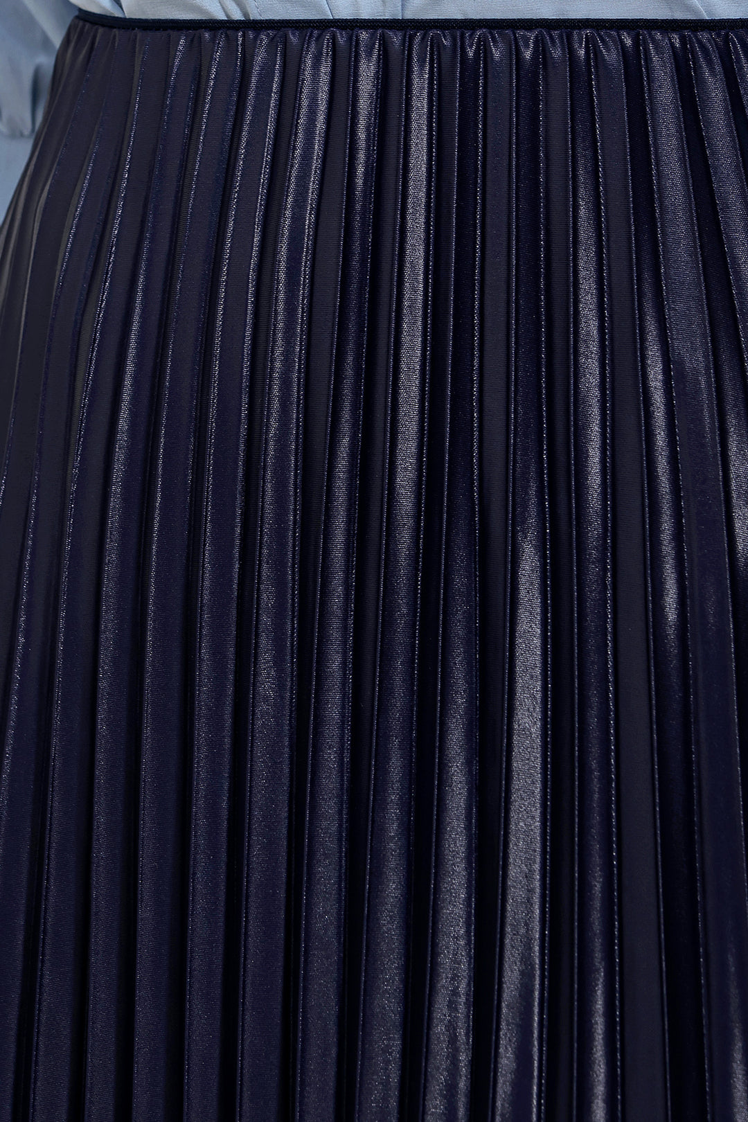 BGD Women Faux Leather Pleated Skirt - Navy - Moers