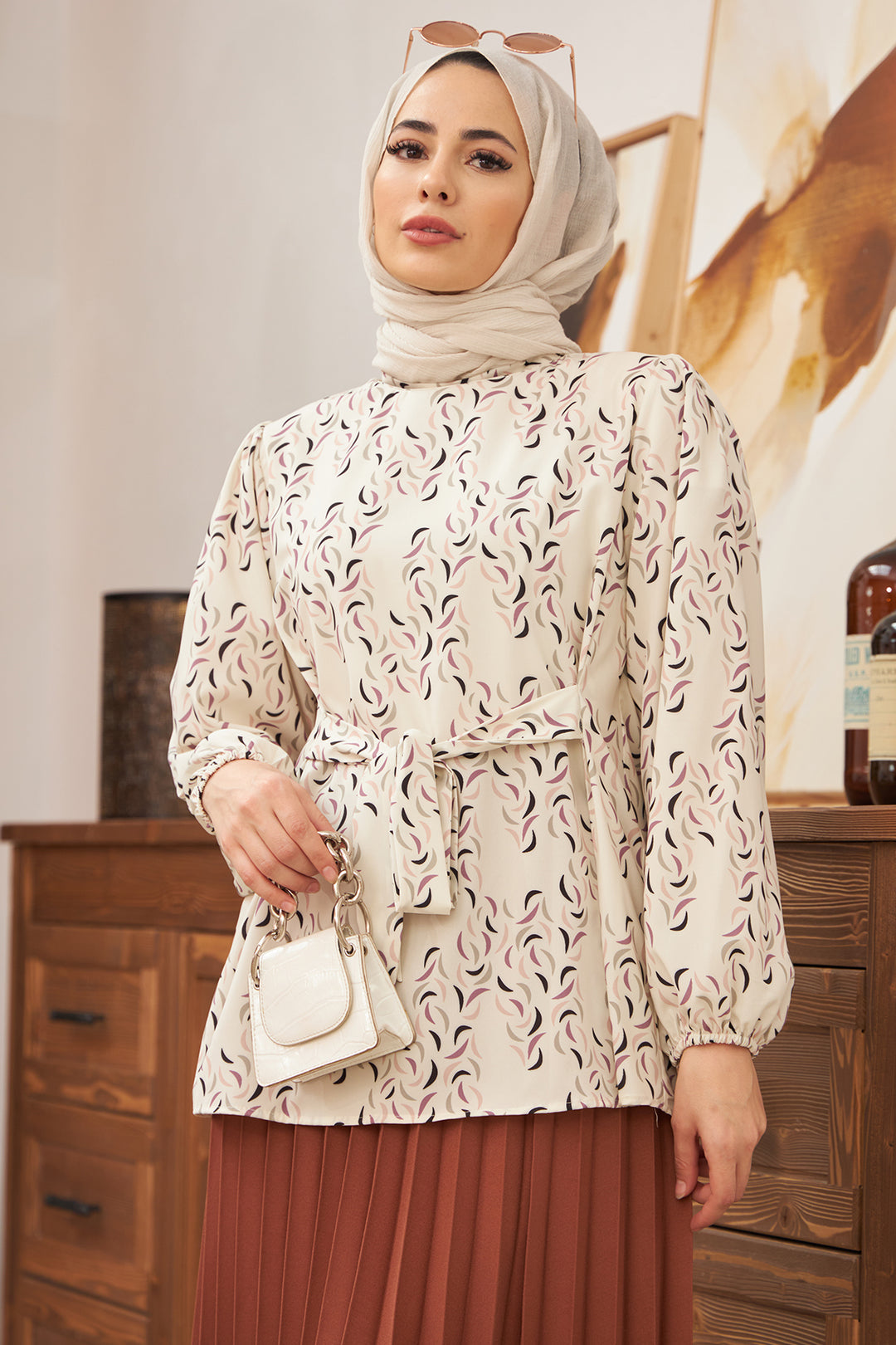 ZRF Women Patterned Skirt Suit - Ecru - Haarlem