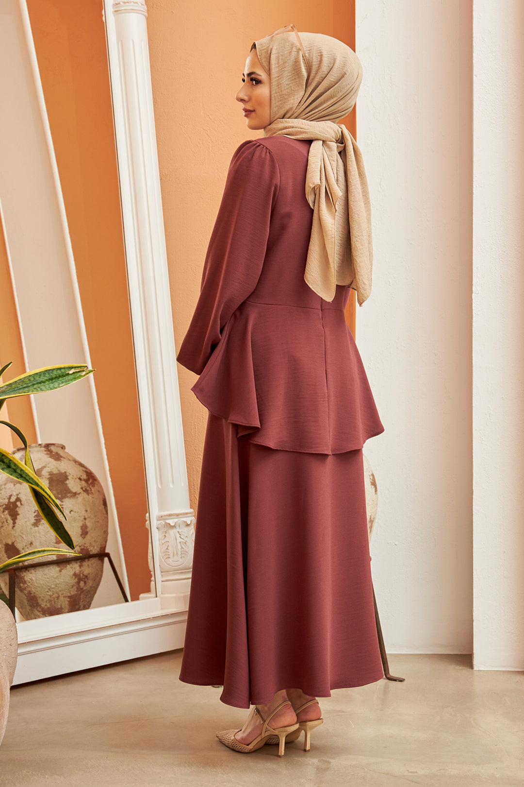 ZRF Women Button-Front Skirt Suit - Rose Pink - Pine Bluff