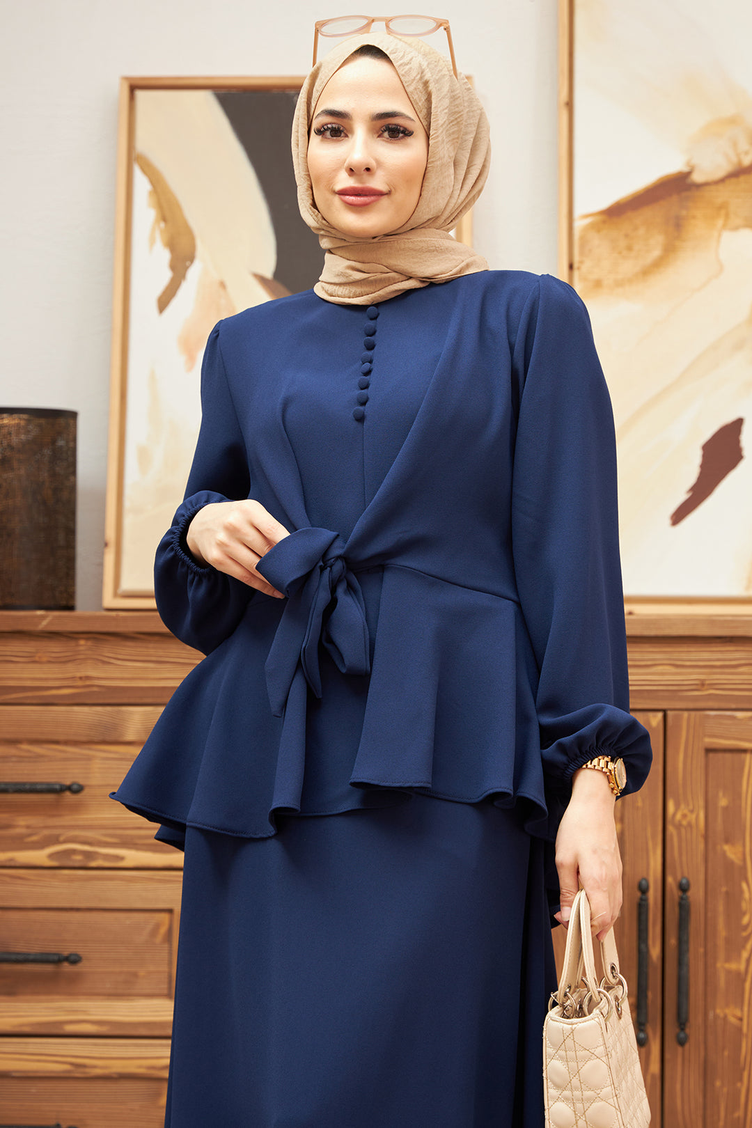 ZRF Women Button-Front Skirt Suit - Indigo - Willenhall