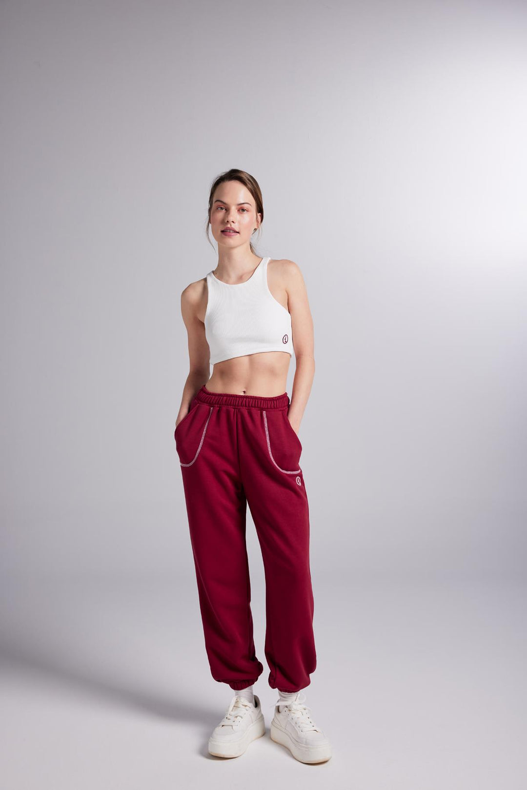 HLLY Women Rhode Sweatpants Bottoms Burgundy - Bel Air South