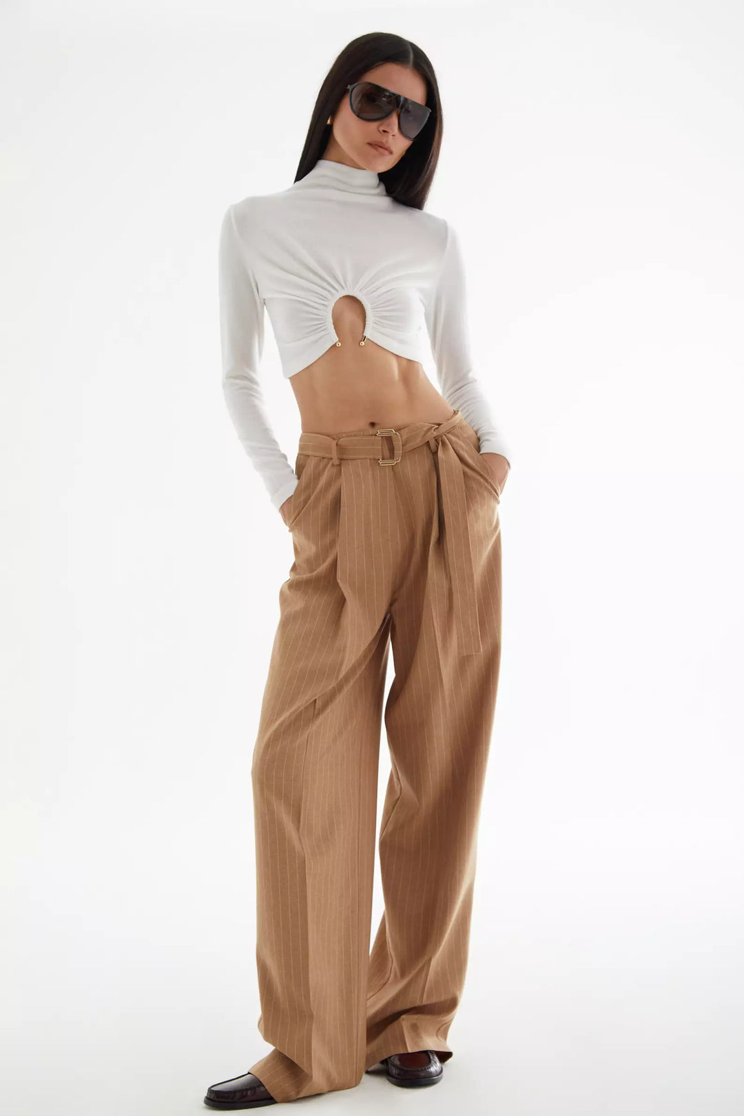 FRV White triko long sleeve mini blouse - Nürtingen