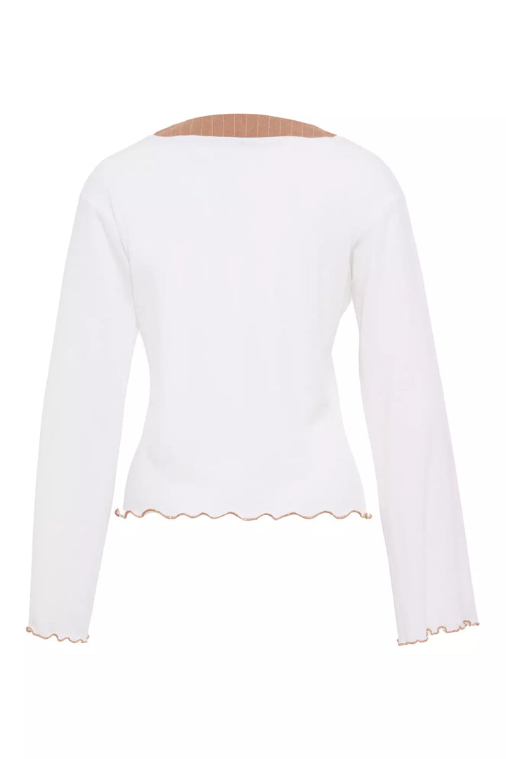 FRV White triko long sleeve blouse - Bergamo
