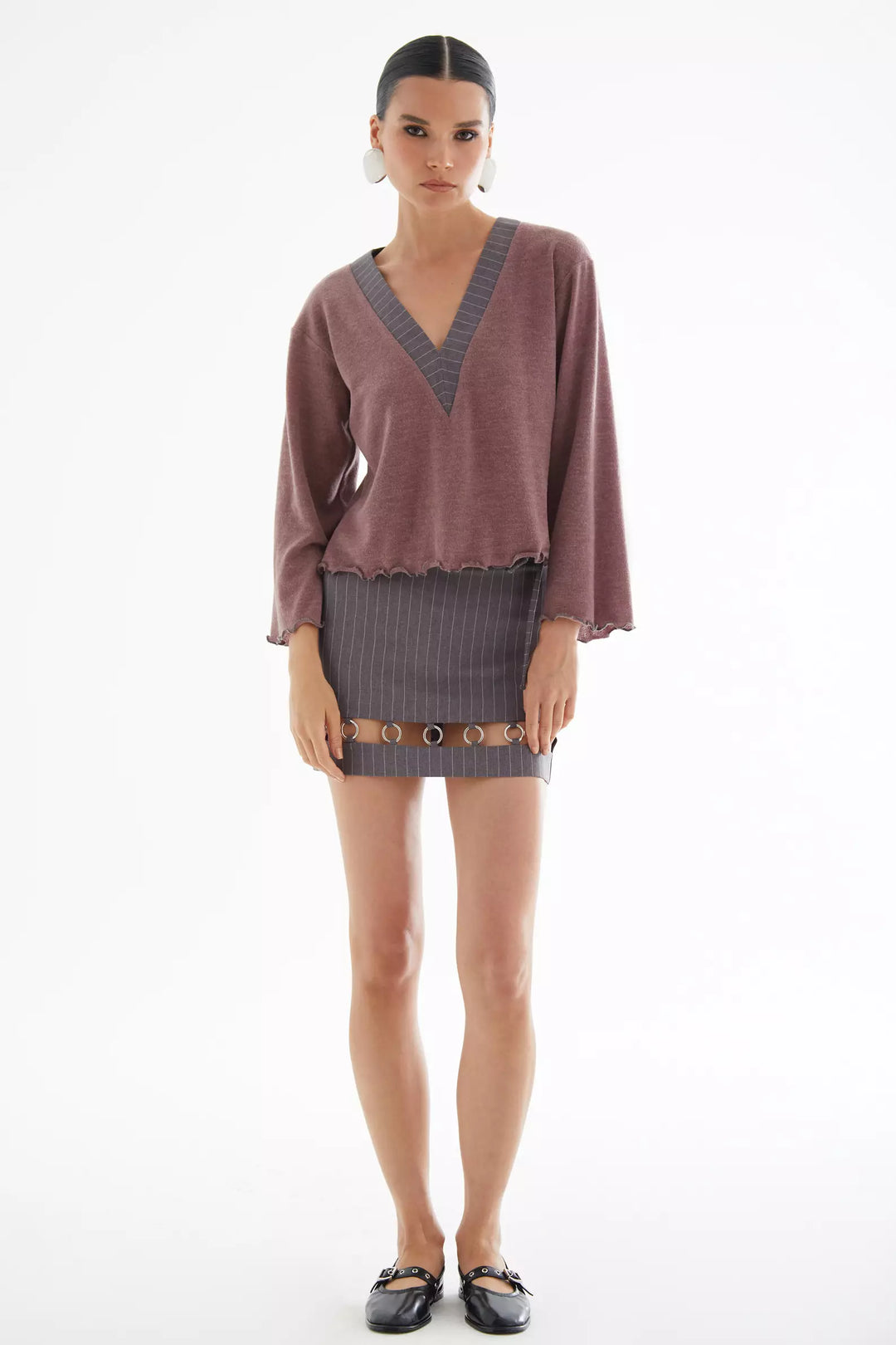 FRV Pink triko long sleeve blouse - Huddersfield