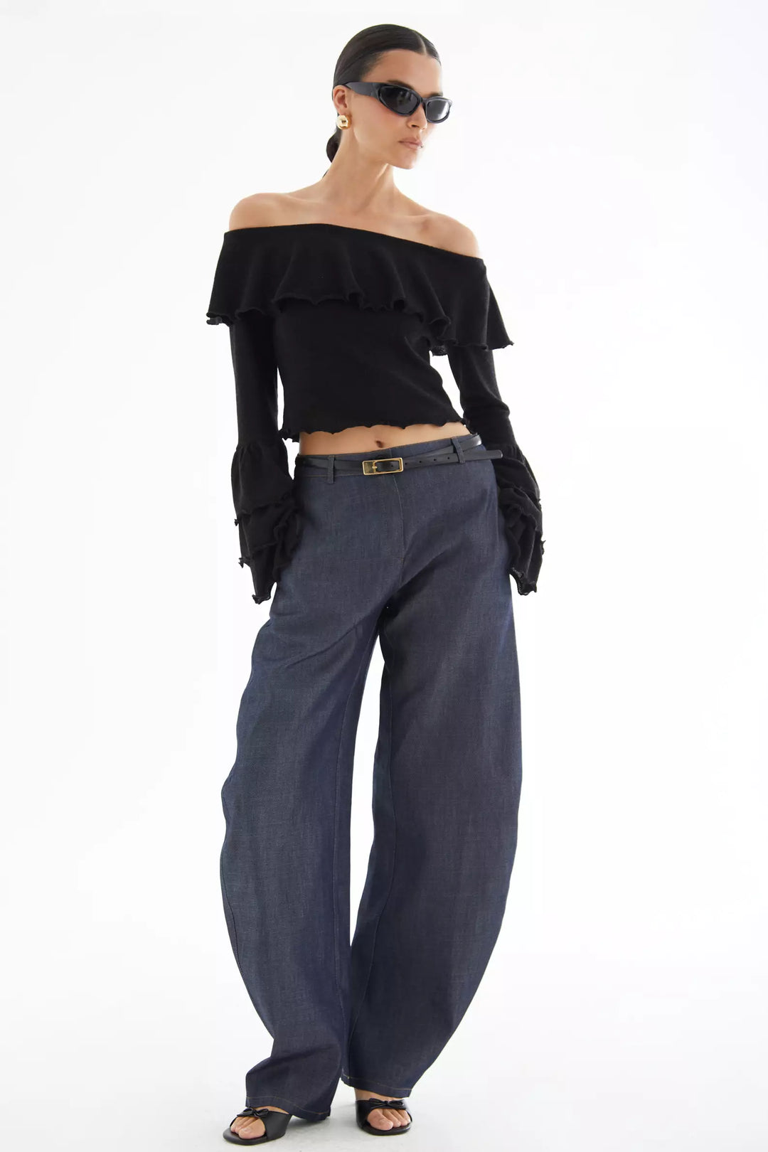 FRV Black triko long sleeve blouse - West Sacramento