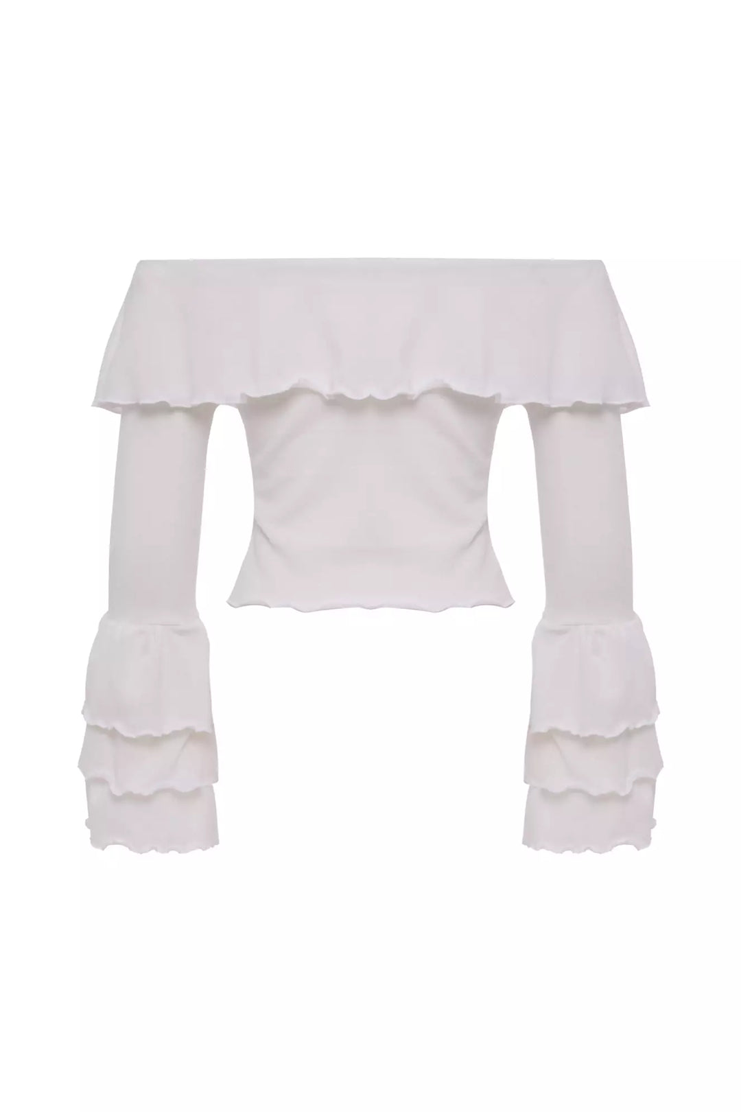 FRV White triko long sleeve blouse - Merthyr Tudful