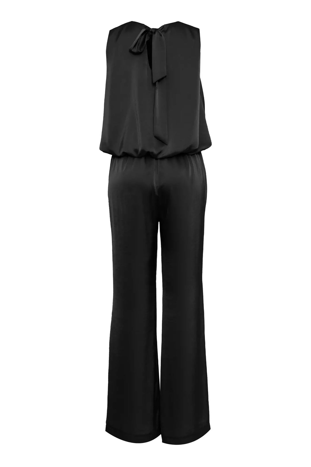 FRV Black satin sleeveless long set - West Orange