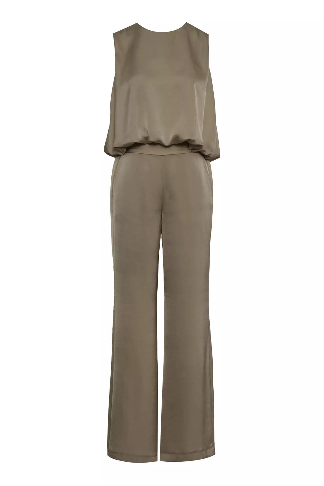 FRV Khaki satin sleeveless long set - Mount Laurel