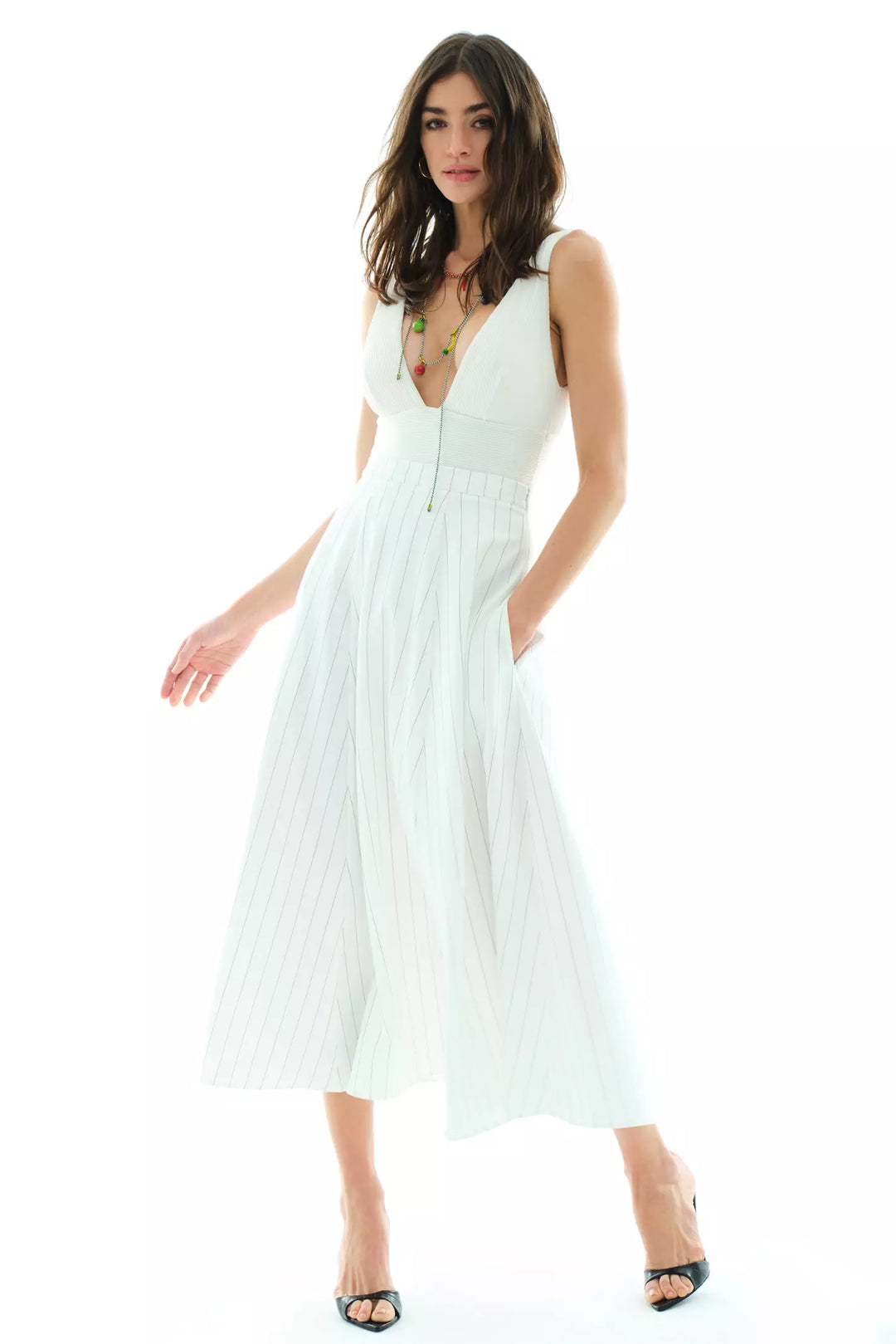 FRV White woven long skirt - Princeton