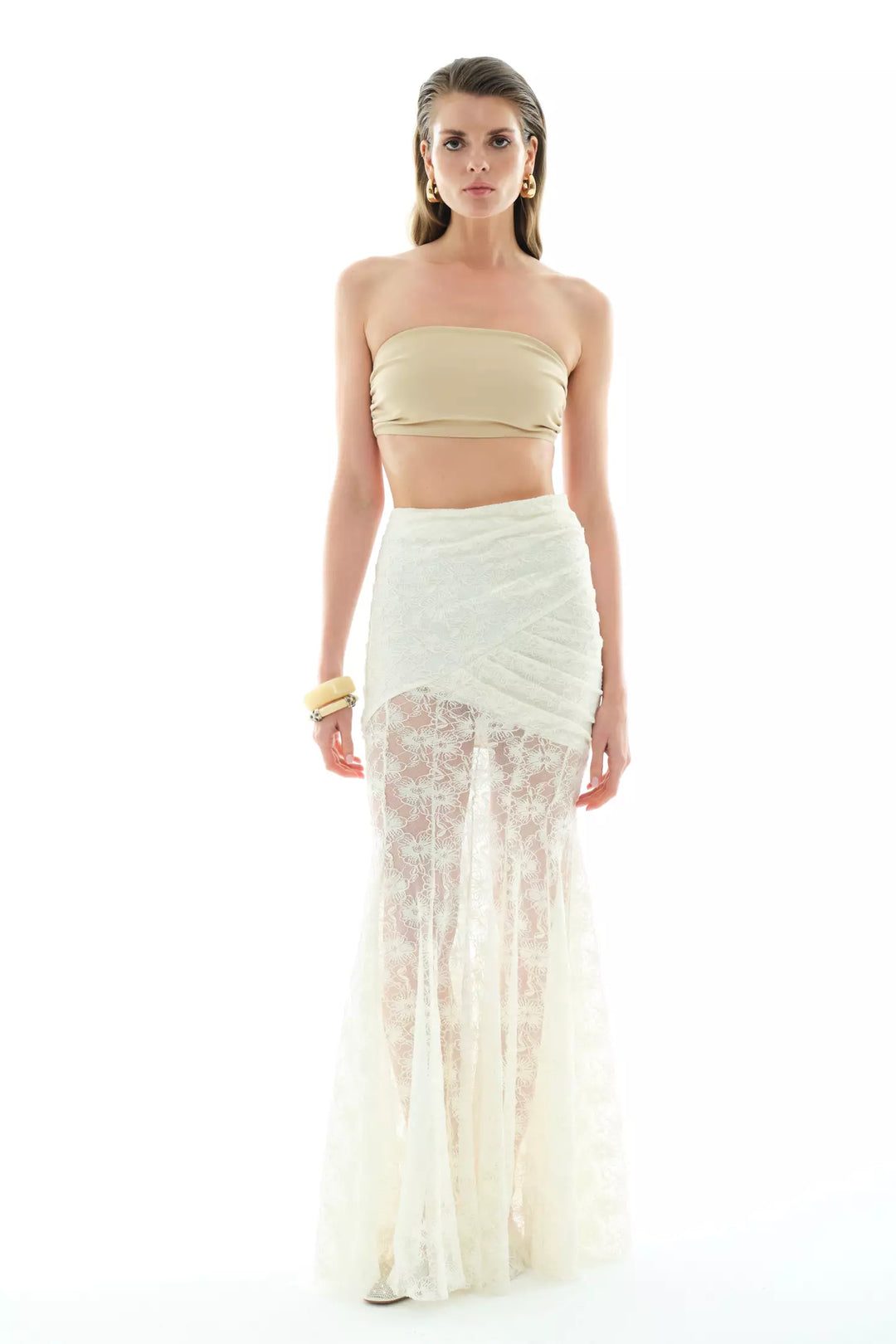 FRV White lace midi skirt - Daugavpils
