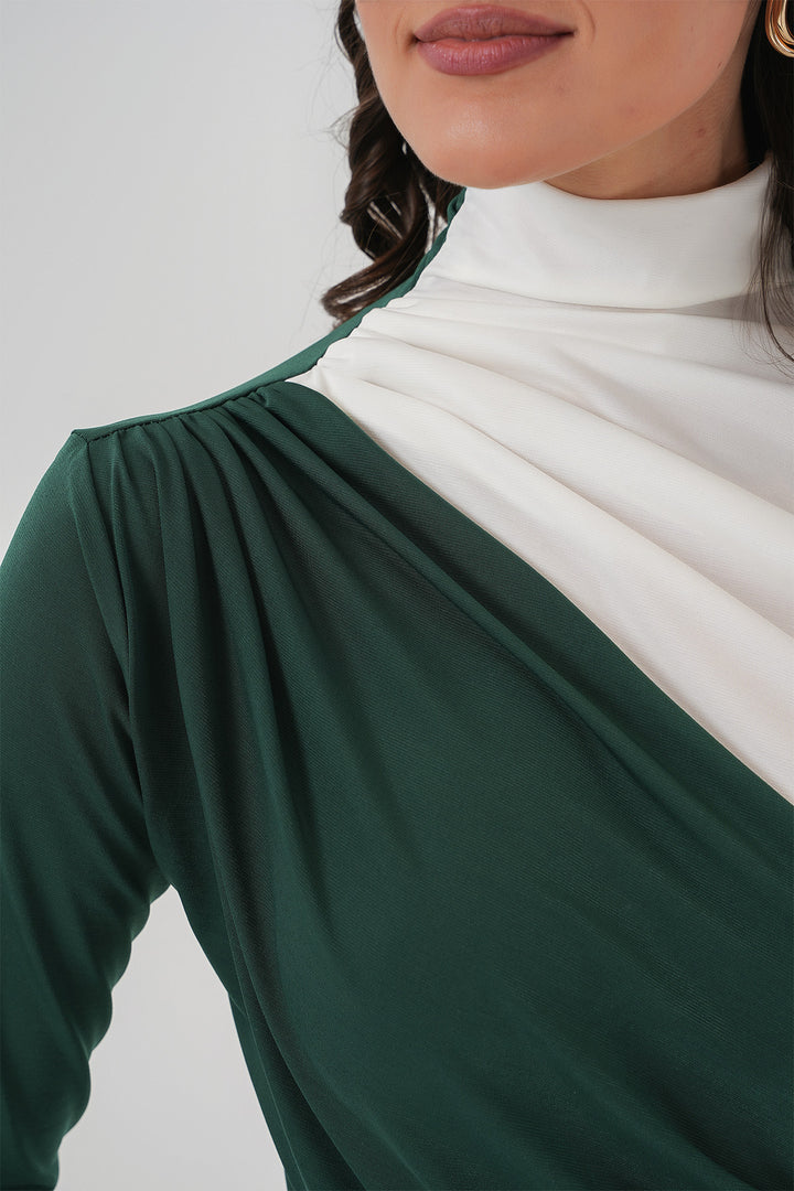 BGD Women Ruffle Detailed Sandy Blouse - Emerald Green - Manzanillo