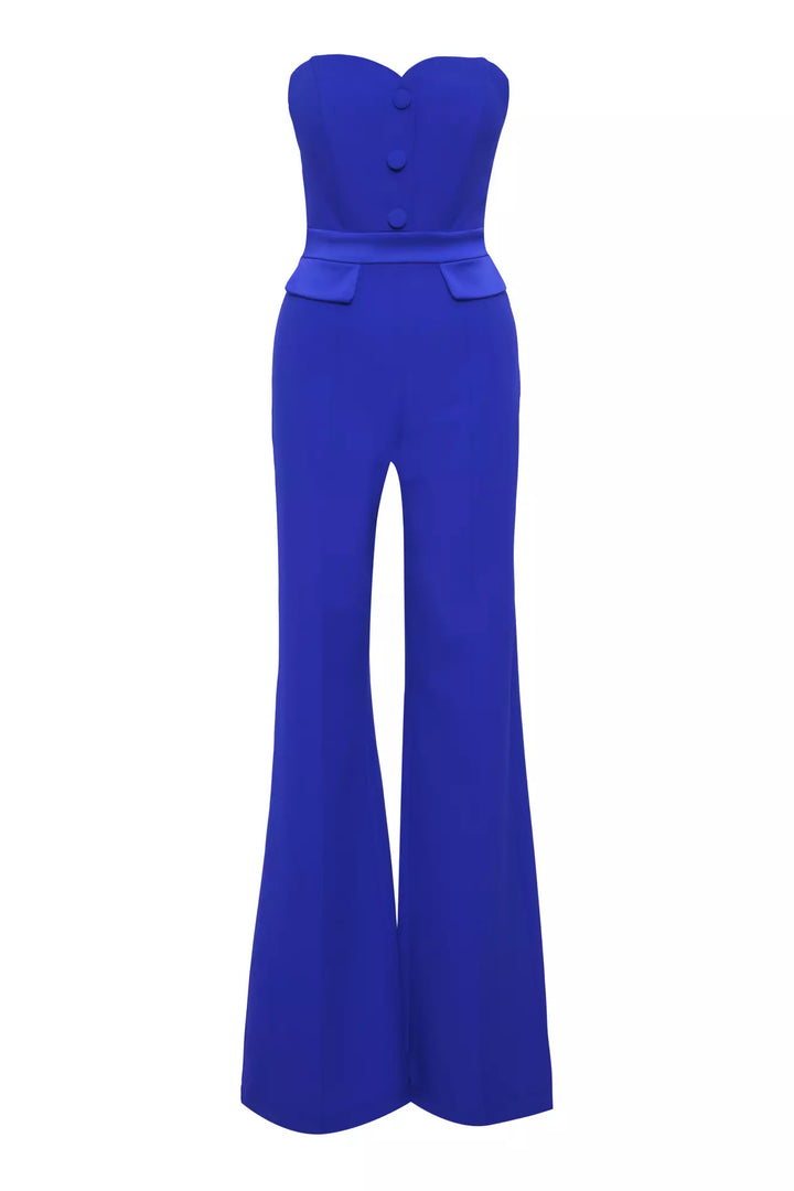 FRV Blue crepe strapless long dress - Newark