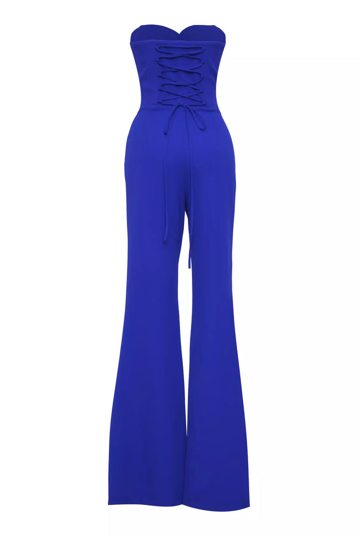 FRV Blue crepe strapless long dress - Newark