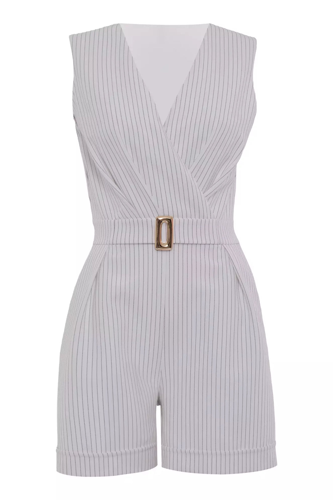 FRV White woven sleeveless mini overalls - Salisbury