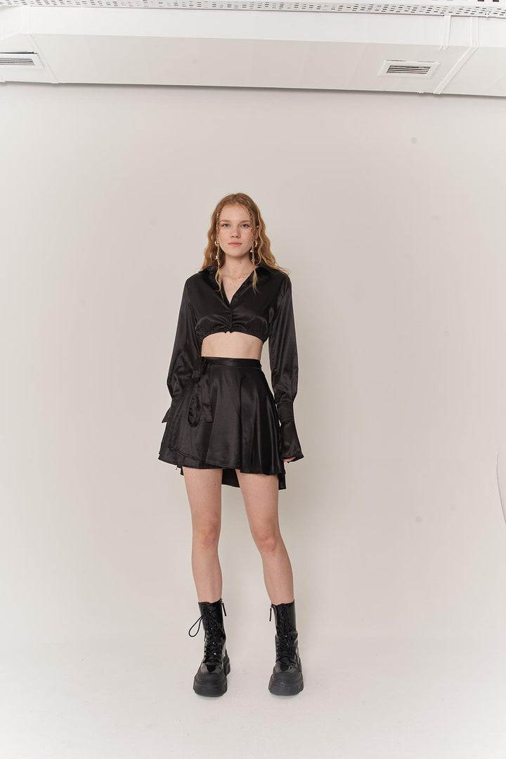HLLY Women Nadia Skirt Black - Melton