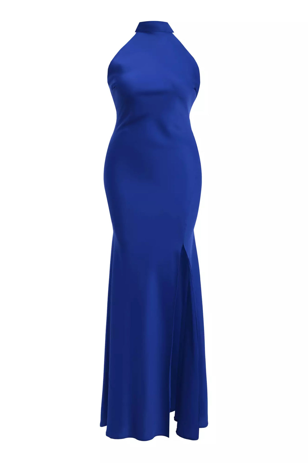 FRV Blue plus size satin sleeveless long dress - Adeje