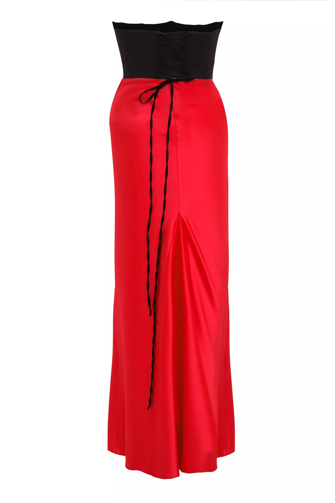 FRV Red plus size satin sleeveless long dress - Valladolid