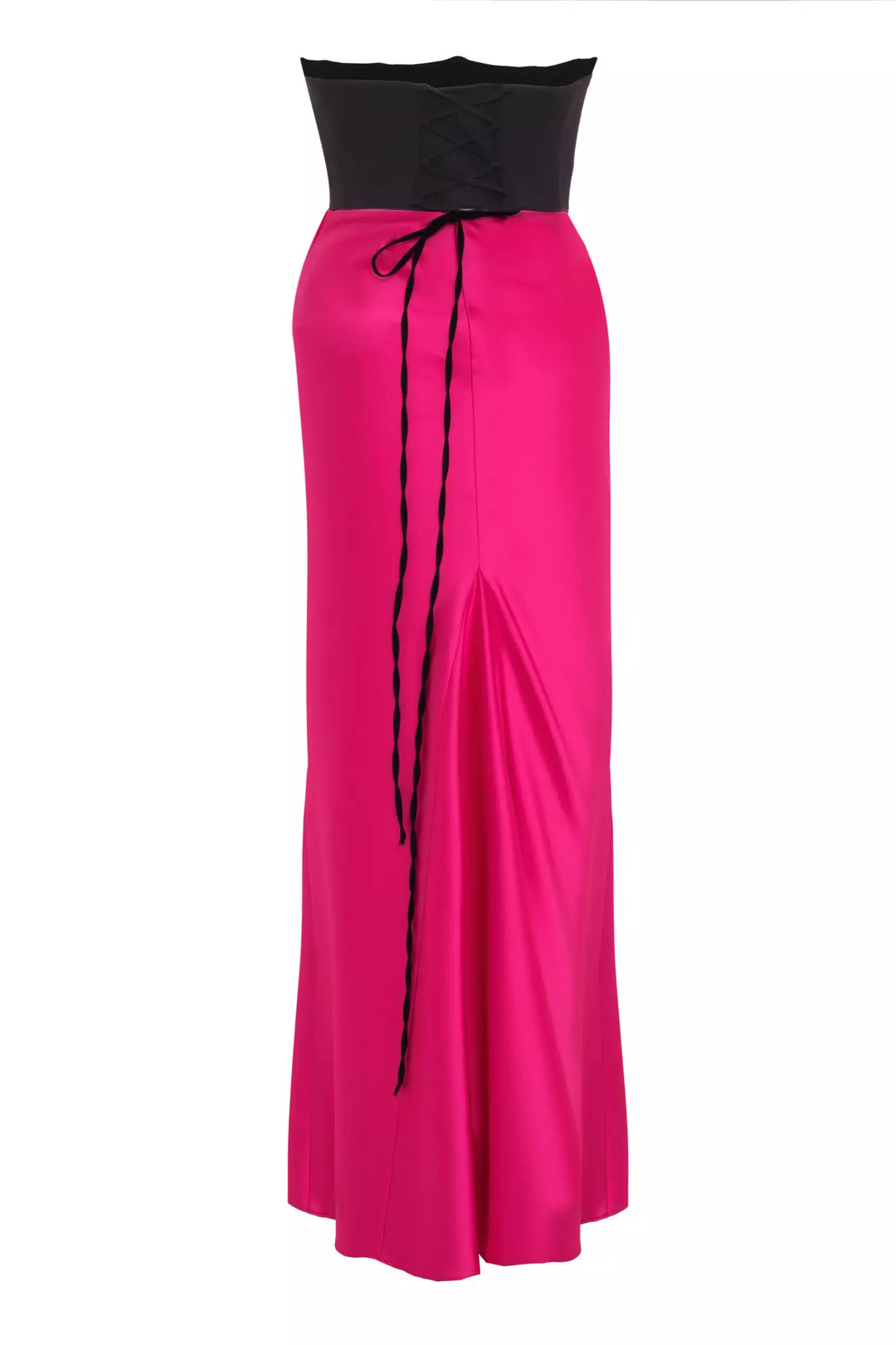 FRV Fuchsia plus size satin sleeveless long dress - Mahilyow