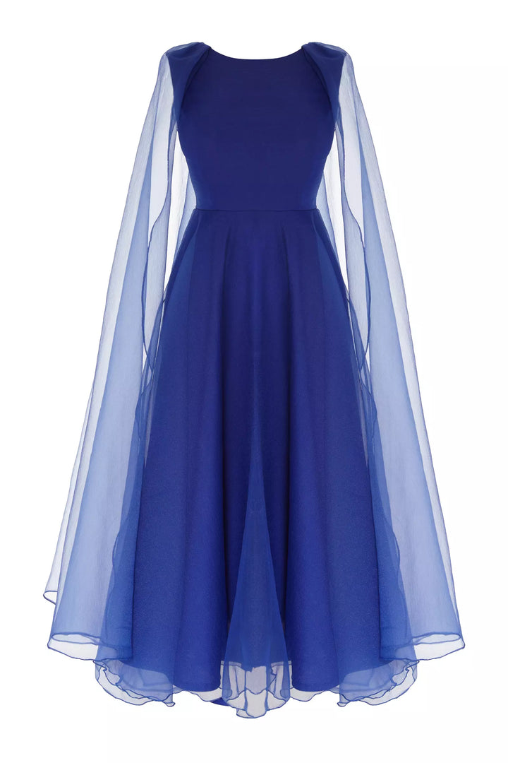 FRV Blue tulle long sleeve maxi dress - Dollard-des-Ormeaux