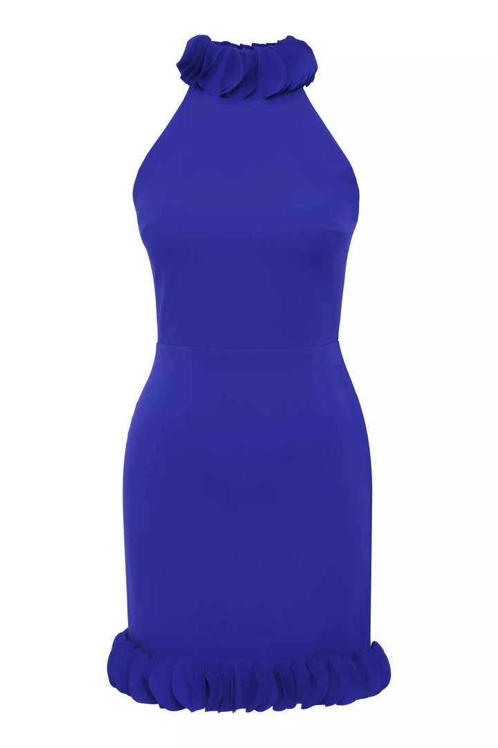 FRV Blue crepe sleeveless mini dress - Tudela