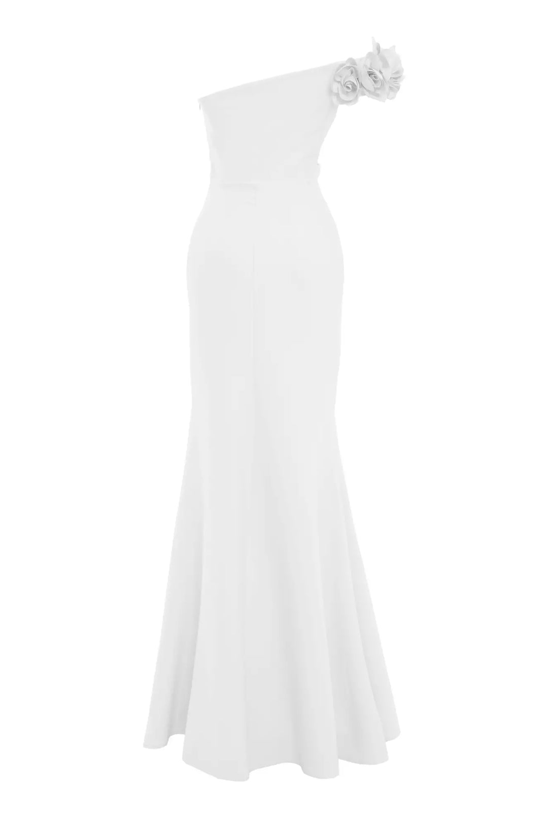 FRV White crepe single sleeve long dress - Tokyo