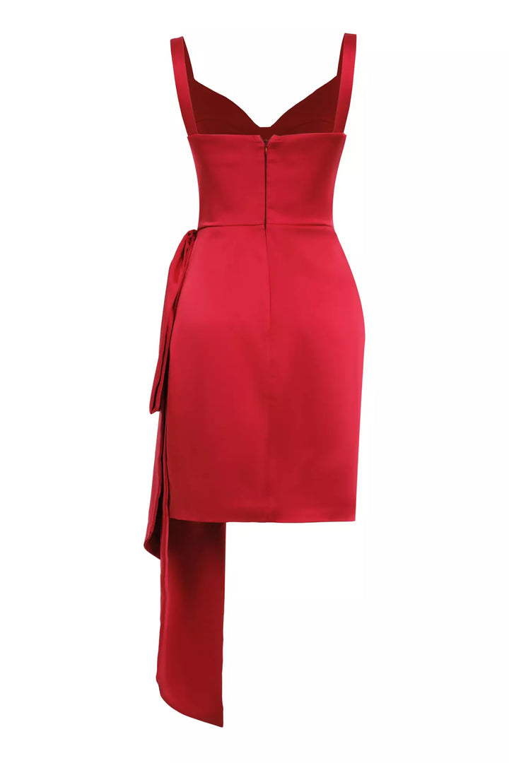 FRV Red satin sleeveless mini dress - Temple