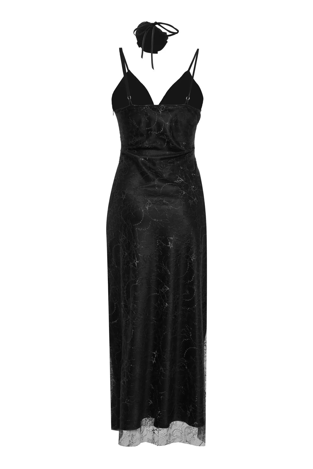 FRV Black lace sleeveless midi dress - Springfield