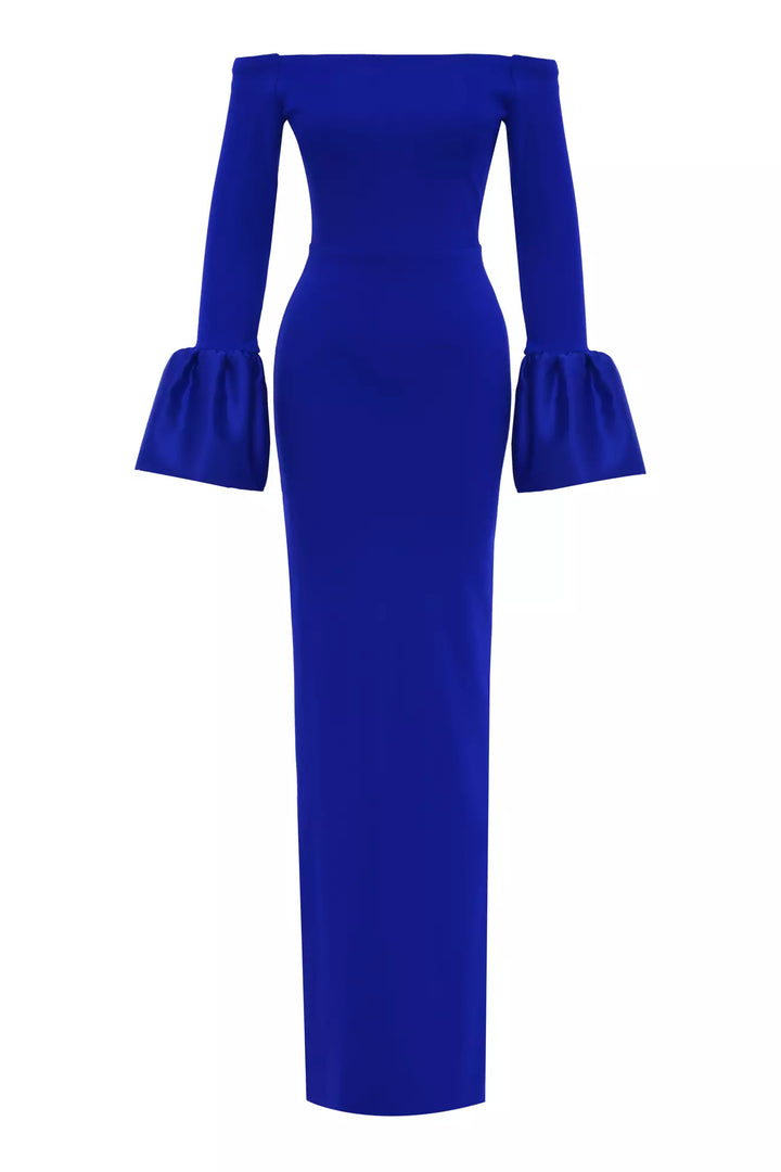FRV Blue knitted long sleeve long dress - Norristown