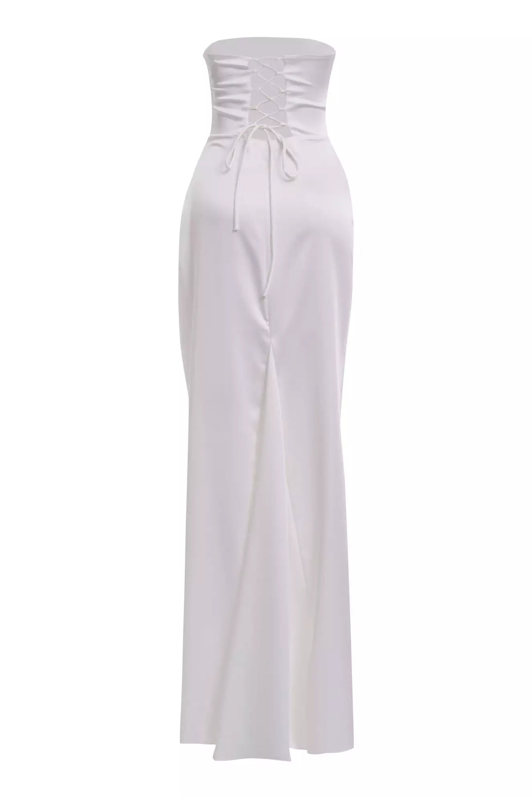 FRV White satin strapless long dress - St. Albert