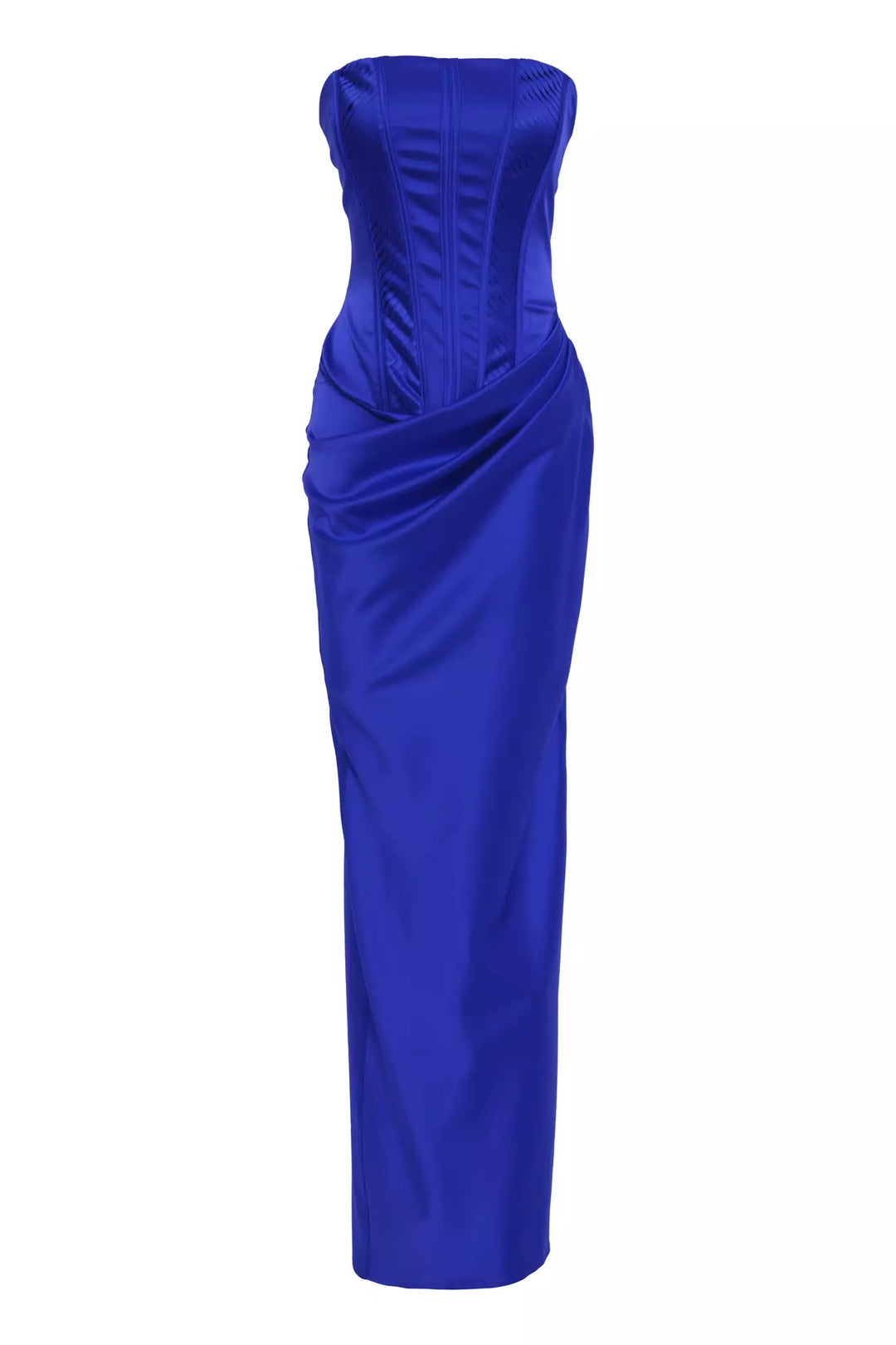 FRV Blue satin strapless long dress - New Westminster