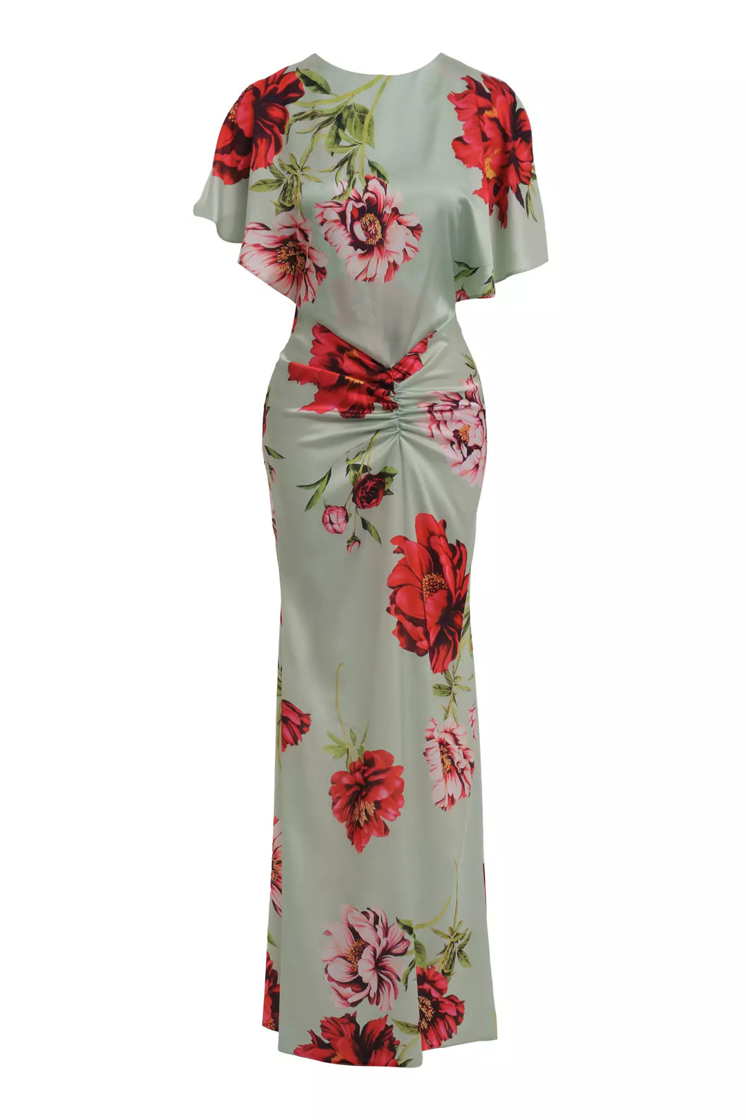 FRV Printed satin short sleeve long dress - Niort