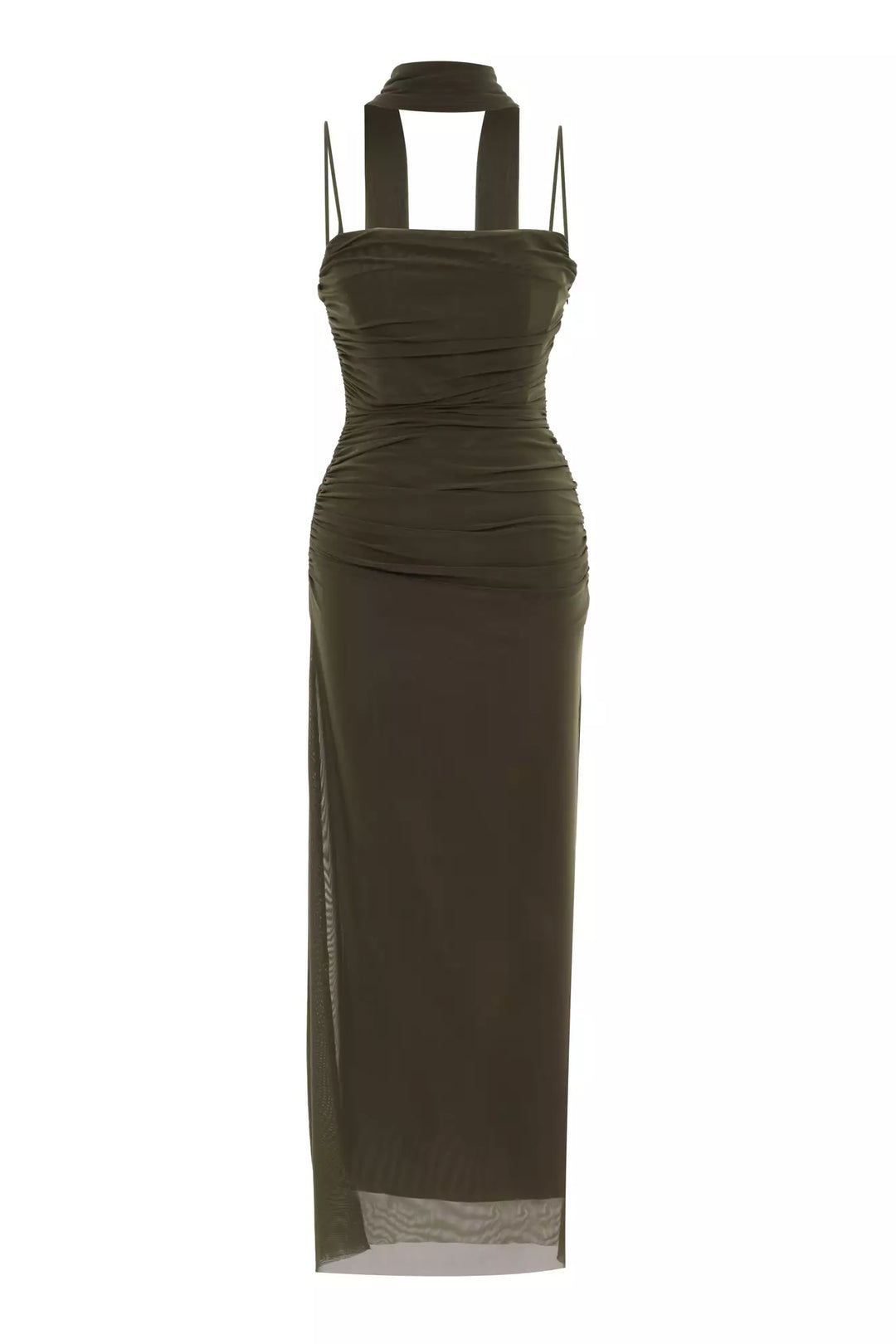 FRV Khaki tulle sleeveless long dress - Westminster