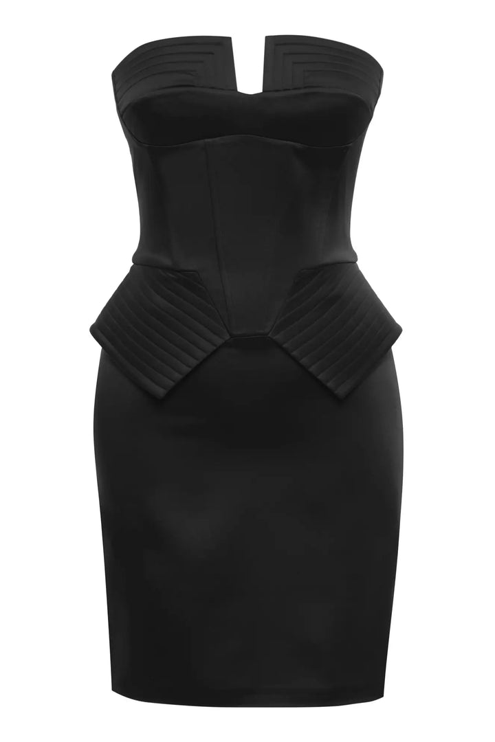 FRV Black satin sleeveless mini dress - Lakewood