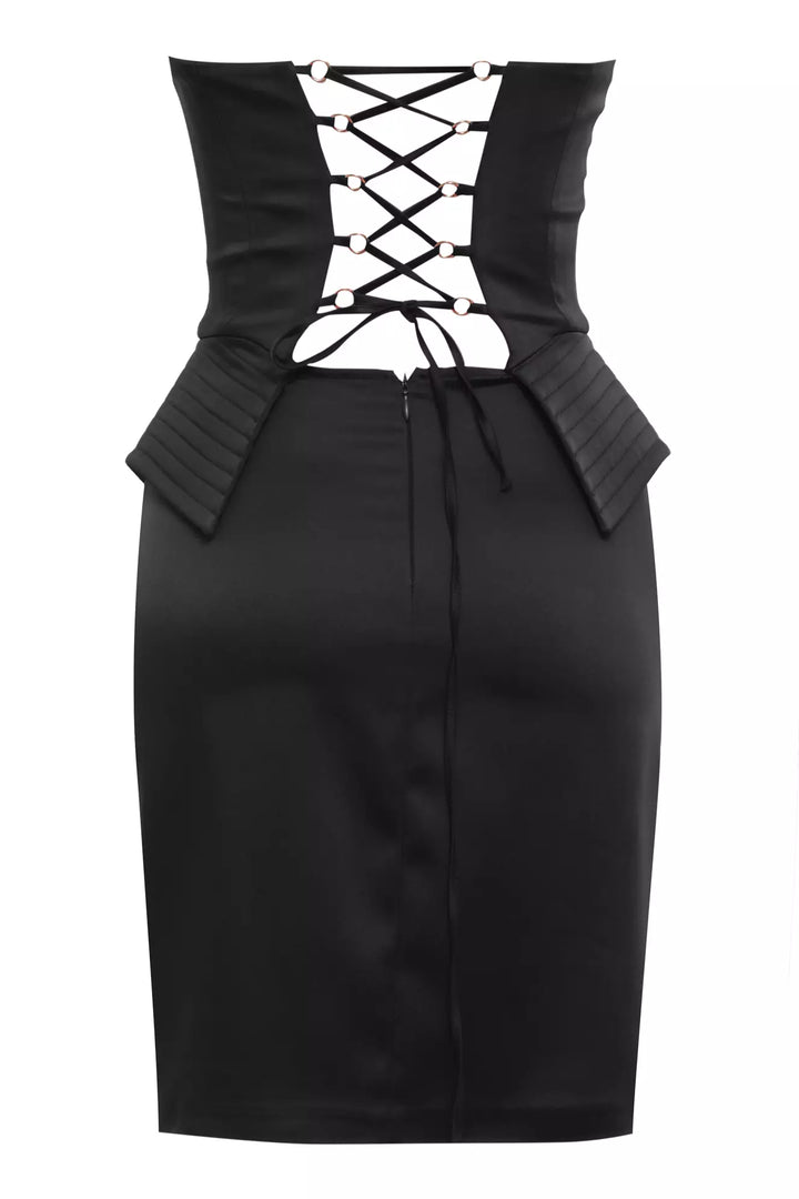 FRV Black satin sleeveless mini dress - Lakewood